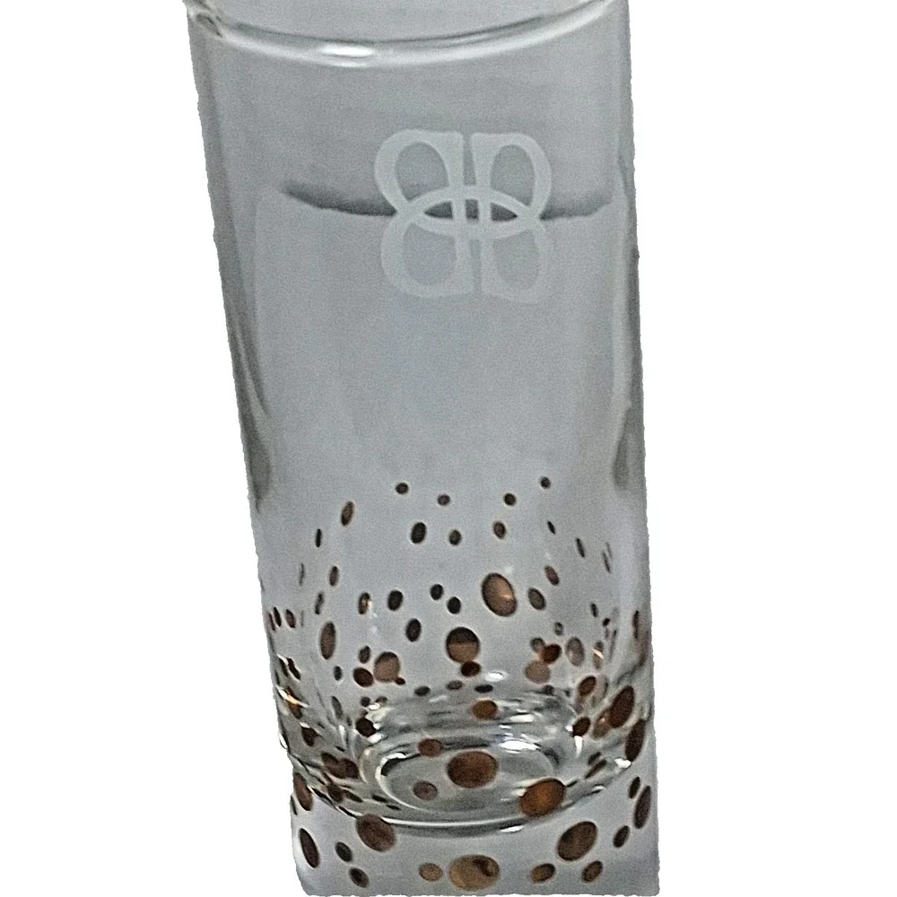 Bailey's Gold Confetti Double Shot Glass 2 oz 4 In Tall  Weighted Bottom Clear‎